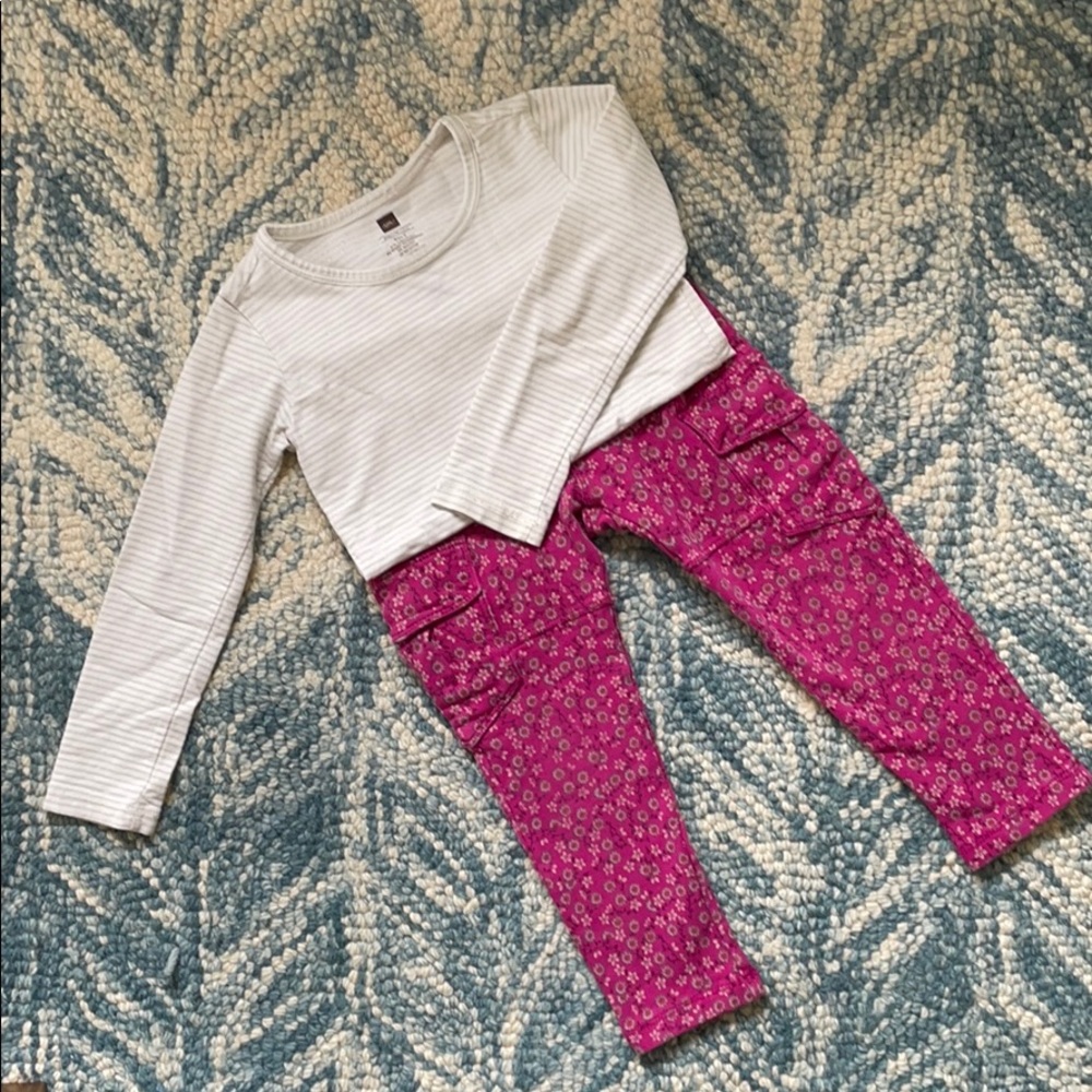 Tea Collection Striped Top & Cargo Pants